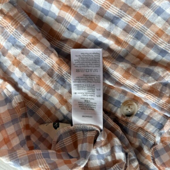 Madewell Gingham Searsucker Ruffle Strap Button Up Tank Top Womens XL Retro - Picture 12 of 16